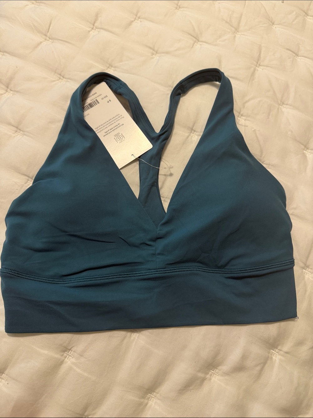 Athleta Deep Teal V-Neck Sports Bralette